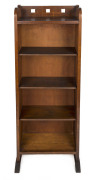 Australian Arts & Crafts blackwood bookshelves of slim proportions, early 20th century, 121cm high, 44cm wide, 27cm deep
