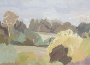 ARTIST UNKNOWN, Landscape, gouache, initialled "HP" lower right,