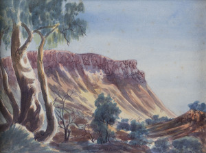 OTTO PAREROULTJA (1914 - 1993) Central Australian Landscape, watercolour, ​signed lower centre, 27 x 35cm