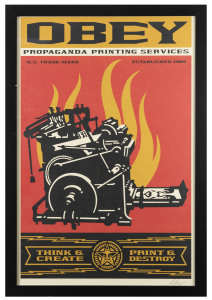 FRANK SHEPARD FAIREY (1970 -.), OBEY - Propaganda Printing Services offset lithograph, signed and numbered "2" in lower margin, 91 x 60cm.