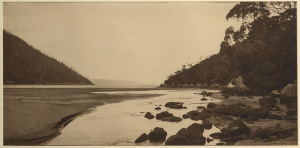 VICTORIAN RAILWAYS: Sealer's Cove, Wilson's Promontory, sepia print, circa 1910, 29 x 59cm from a series of photographs displayed
