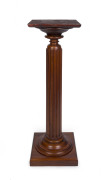 An antique Australian blackwood pedestal with reeded column, 19th century, ​116cm high, 35.5cm wide, 35.5cm deep