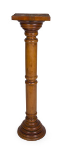 An antique Australian pedestal, solid turned huon pine, Tasmanian origin, 19th century, 137cm high, 35.5cm wide, 35.5cm deep