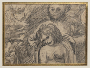 JOHN PERCEVAL (1923 - 2000) (Religious Scene), Pencil on paper, signed and dated '46 upper left, 15.5 x 21cm.