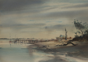 REGINALD (REG) COX (1946 - ), On The Slips Cannons Creek, Western Port, watercolour, signed and titled lower right, dated 1974, ​50 x 68cm