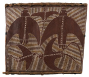 DIDJBAKU NAROLDOL DIRDI (c.1920 - ), Five Stingrays - Wurrbu, c. 1970, Earth pigments on bark, with Oenpelli, Arnhem Land stock label F37 verso, 63.5 x 68cm. Provenance: Deutscher-Menzies, Fine Aboriginal Art, Melbourne, 29/06/1999, Lot No. 76.