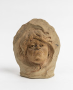 WILLIAM RICKETTS double sided pottery bust with pencil titles "Kwam Kwan, Iwana", incised "Wm. Ricketts,", 15cm high - 2