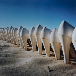 MARI HIRATA (b.1981), Blue Cliffs, 2003, Photographic c-type print, dated lower left, stamped lower right, 60 x 60cm.