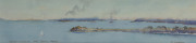 P. LINDSAY (1870-1952), Sydney Harbour From Bradley Head, watercolour, signed lower right "P. Lindsay", titled lower left, 9.5 x 41cm