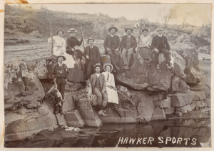 HAWKER, SOUTH AUSTRALIA c.1910s: An old scrapbook, apparently assembled by Ivor Bagg of South Australia. It includes a wide range of home and WW1 army snaps, but also a significant group of albumen prints and later photographs featuring activities at Hawk