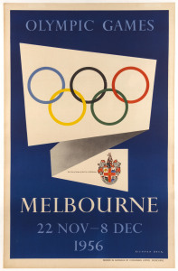 RICHARD BECK (1912 - 1985) OLYMPIC GAMES MELBOURNE 28 NOV - 8 DEC 1956, colour lithographic poster, signed in the plate at lower right, printed by Containers Limited, Melbourne. Laid down on linen, 102 x 65cm. The iconic full-sized official poster.