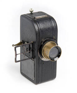 LEVY-ROTH (Germany): Minnigraph, c1915, viewfinder camera for 18x24mm exposures on 35mm film in special cassettes.  With Minnigraph Anastigmat lens and single speed flap shutter. The first European still camera to use cine film.