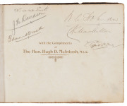 THE VICTORIA CROSS FOR VALOUR : Souvenir Dinner Menu, 1919, with multiple SIGNATURES "DINNER Offered by Mr. Hugh D. McIntosh to Heros of the A.I.F. on whom His Majesty the King conferred the VICTORIA CROSS FOR VALOUR : HOTEL AUSTRALIA : on the night of AR - 2