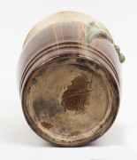 REMUED pottery vase with applied gumnuts, leaf and branch handle, incised 196/9M, ​23cm high - 2
