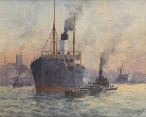 FREDRICK JAMES (Fred) ELLIOTT (1864-1949), Sydney Harbour, the steamer, watercolour, signed lower right "F. Elliott", 25 x 30cm