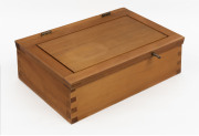 Two Australian hand-made timber boxes, late 20th century, ​the larger 17cm high, 48cm wide, 29cm deep - 2