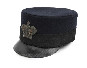 PRISON WARDER'S cap with Queen Victoria crown badge, 19th century, size: small