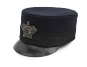 PRISON WARDER'S cap with Queen Victoria crown badge, 19th century, size: small