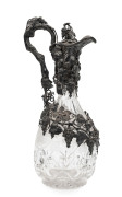 WILLIAM EDWARDS stunning Australian silver mounted claret jug with intricate grape and vine motif adorned with a ringtail possum and flying bird, Melbourne, circa 1860, stamped "W.E." with emu and kangaroo marks, ​33.5cm high