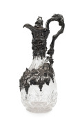 WILLIAM EDWARDS stunning Australian silver mounted claret jug with intricate grape and vine motif adorned with a ringtail possum and flying bird, Melbourne, circa 1860, stamped "W.E." with emu and kangaroo marks, ​33.5cm high - 2