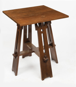 An Australian Arts & Crafts occasional table, mountain ash and blackwood, early 20th century, 77cm high, 61cm wide, 61cm deep