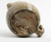 MERRIC BOYD pottery jug with gumnut and gum leaf handle, incised "Handcraft, Boyd, 1925", ​12cm high, 18cm wide - 2