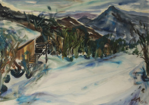 ULDIS ABOLINS (1923 - 2010) Mt. Buller, watercolour, initialled & dated '63 lower right, also titled and dated verso, 50 x 69cm.