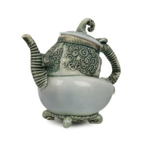 FLEUR SCHELL studio pottery teapot, monogram mark to base, 20cm high