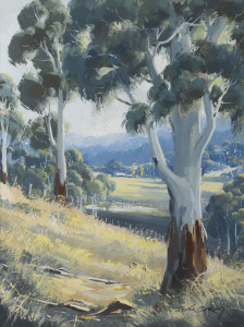 TREVOR OPRAY (born 1949) Australian landscape, gouache, signed lower right,