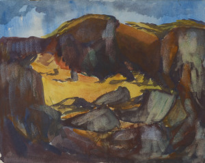 ULDIS ABOLINS (1923 - 2010) Landscape, watercolour, signed (indistinctly) lower left,