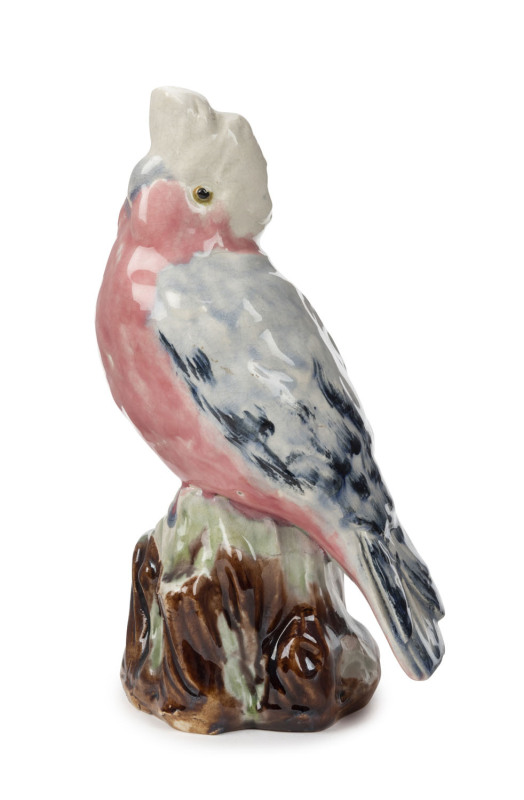 GRACE SECCOMBE pottery galah statue, stamped "G.S., N.S.W.", ​20cm high