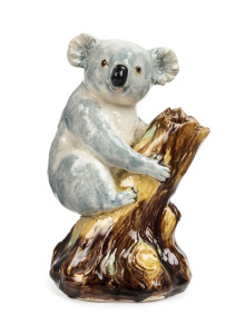 GRACE SECCOMBE "Billie Bluegum" pottery koala treestump vase, stamped "Billie Bluegum, G.S., Aus.", 21cm high