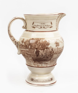 CENTENARY OF MELBOURNE jug by William Adams & Sons Ltd, England, 1934, limited edition 123/200, 25cm high