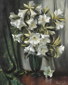 JOHN SAMUEL LOXTON (1903-1969), Rhododendrons, oil on canvas, signed lower right "John S. Loxton", 76 x 60cm