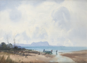 JOHN SAMUEL LOXTON (1903-1969), Towards the Nut (Stanley northwest Tasmania), watercolour, signed lower right "John S. Loxton", 50 x 69cm