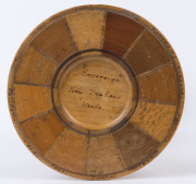 "Souvenir New Zealand Woods" turned smoker's stand, 20th century, 51cm high, 21cm diameter - 2