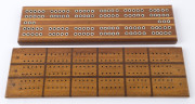 Two Australian timber cribbage boards, early 20th century, ​the larger 40cm wide
