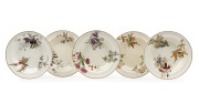 WEDGWOOD "Australian Flora" rare set of 5 porcelain bowls, circa 1880, ​24.5cm diameter