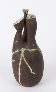 SYLVIA HALPERN organic form studio pottery vase, signed "Sylvia Halpern '71", 28cm high