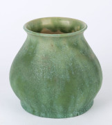 DELME THORPE green glazed pottery vase, incised signature to base, ​13cm high