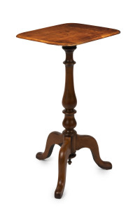An antique huon pine wine table, Tasmanian origin, circa 1870, 72cm high, 40cm wide, 34cm deep