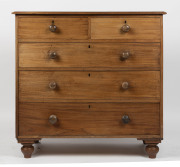 An antique Australian cedar chest of five drawers, circa 1860, ​108cm high, 112cm wide, 55cm deep