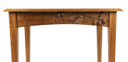 ROBERT PRENZEL centre table, Queensland maple with carved gumnuts, leaves, blossoms and branches on four sides, early 20th century, 74cm high, 92cm wide, 58cm deep - 4