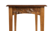 ROBERT PRENZEL centre table, Queensland maple with carved gumnuts, leaves, blossoms and branches on four sides, early 20th century, 74cm high, 92cm wide, 58cm deep - 6