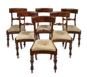 Set of six early Australian spade back dining chairs, cedar and blackwood, Tasmanian origin, circa 1840.