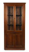 A Colonial cedar floor standing corner cabinet with Baltic pine backing boards, South Australian origin, 19th century, ​202cm high, 93cm wide, 50cm deep