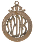 MUSIC AWARDS, ETC: a 9ct gold fob (6.7gms) engraved "Winners Carnival Contest 1922 L.Heaps"; a 9ct gold fob (8.3gms) engraved "Swan Hill 1932" and verso "SWAN HILL BAND CONTEST Pres. by CR. H. PYE, J.P. to LES HEAPS Winning Band Master". Also, a 15ct gold - 3