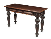 THWAITES (attrib.) a fine Colonial Australian cedar reception table with attractively fluted tapering legs and carved rosettes, Victorian origin, circa 1860, 79cm high, 137cm wide, 59cm deep