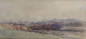 BENJAMIN EDWIN MINNS (1864-1937), Australian riverscape, watercolour, signed lower left "B.E. Minns", ​14 x 32cm