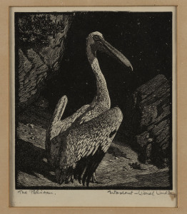 LIONEL LINDSAY (1874-1961), The Pelican, woodcut, titled in the lower margin, ​14 x 11cm
